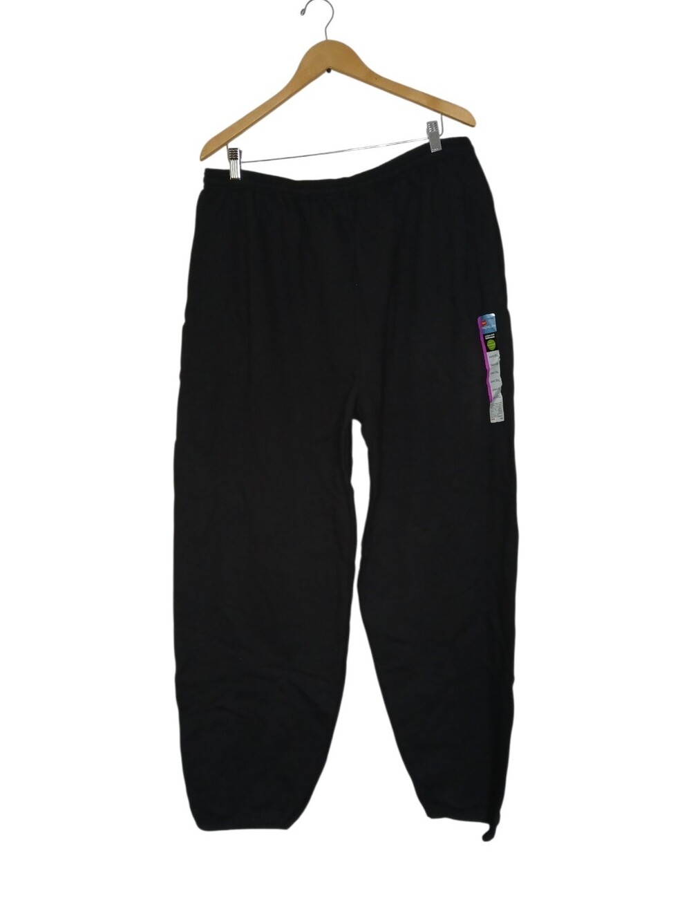 Hanes Mens Black Elastic Waist Sweatpants with Drawstring, New With Defects.